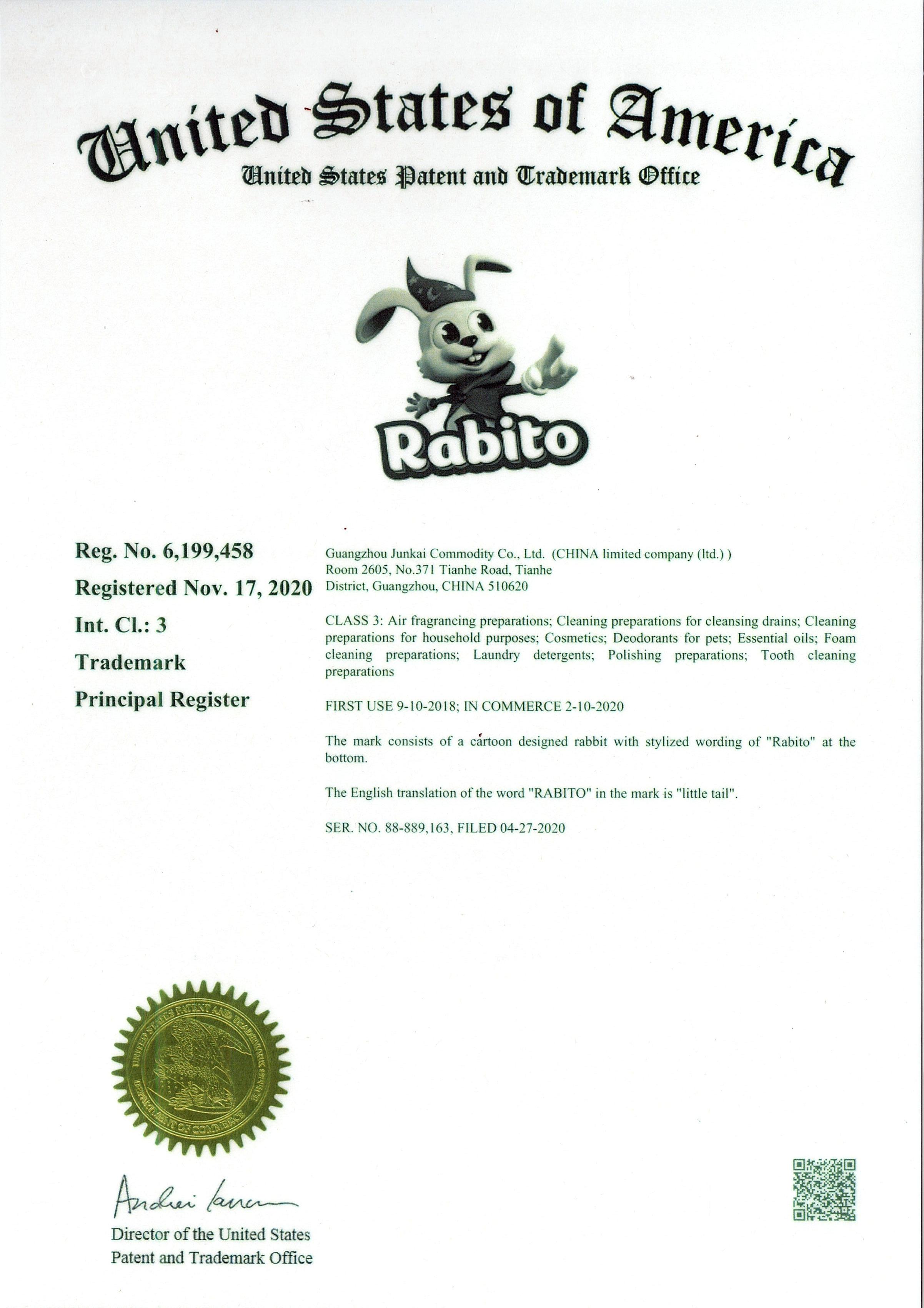 Thailand Trademark Registration Certificate